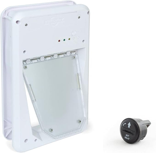 PetSafe Electronic Pet Door - Rust-Proof Programmable Smart Collar-Activated Dog or Cat Entry - Easy Installation & Space-Saving Design - Small - Fits Pets Up to 15 lb