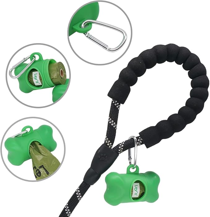 Ley's Dog Poop Bags with Dispenser, Biodegradable Unscented Extra Thick & Leak-Proof Dog Waste Bag, Strong Easy-Tear Refill Rolls for All Doggie Sizes