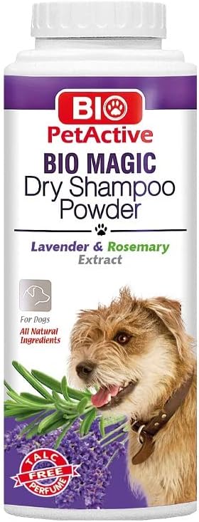 Bio Magic Dry Shampoo Powder with Lavender and Rosemary for Dogs | Cleansing and Moisturizing Perfume and Talc Free Suitable for Sensitive Skin - 5.29 oz
