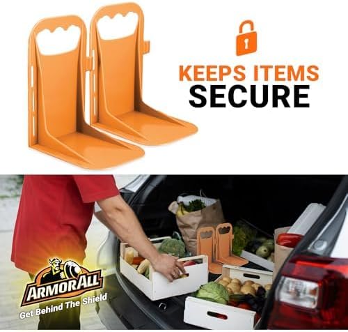 Armor All Trunk Cargo Blocks, 4 Pack of Cargo Dividers, Hook & Loop Trunk Organizer Blocks to Hold Cargo in Place for Cars, Trucks, SUVs, Vans, Cargo Containment System, Trunk Dividers (4 Pieces)