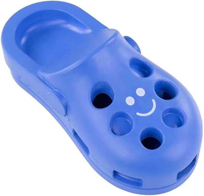 Shoe Dog Toy Puzzle Treat Toy – Natural Rubber Chew Toy – Durable, Interactive Enrichment Feeder – Eco-Friendly, Non-Toxic & Dishwasher Safe – Blue