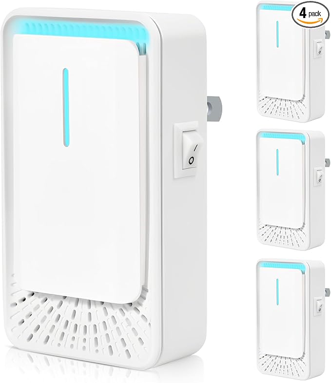 Plug In Air Ionizers - 4Pack Negative Ion Technology Air Purifier, Quiet Mini Air Freshener for Home, Bedroom, Office, Basement - Portable Air Purifiers for Odor, Dust, Smoke, Pets Smell