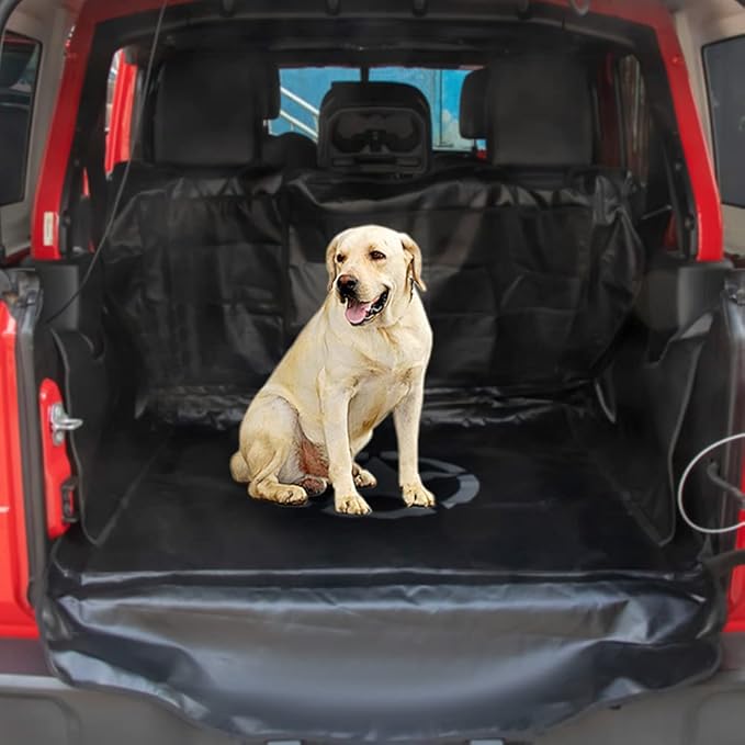 Dog Trunk Liner for Jeep - Heavy Duty Waterproof Oxford Cargo Protector for 2007-2025 Wrangler JK JL 4-Door, Nonslip Washable Pet Seat Cover & Anti-Scratch Liner (Star)
