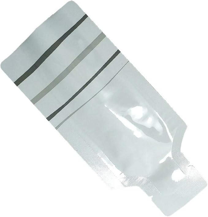 PABCK 100 Pcs Disposable Open Up Mylar Storage Bags Cosmetic Shampoo Liquid Containers Sample Pouch Heat Seal Foil Bag Travel Use Packets for Toiletries Skincare Lotion (White, 2.36x4.72 inch)
