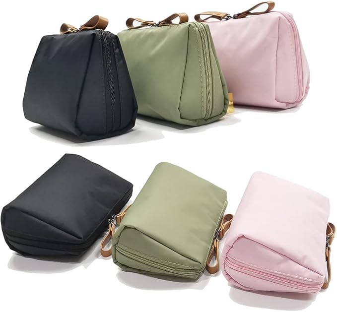 Small Makeup Bag for Purse, Makeup Pouch Small Cosmetic Bag Mini Portable Handbag for Women and Girls (Emerald Green)