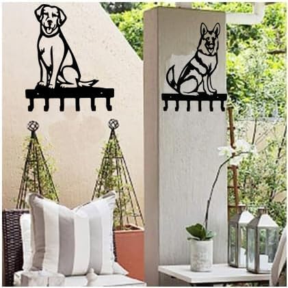 YANGZHI Wall Mount Key Hooks, Wall Decorative Dog Family Key Holder Black Dog Wall Hooks Hanger Gift for Bedroom, Living Room, Kitchen, Bathroom Hardware Hooks Golden Retriever(11 * 13.2 inches)
