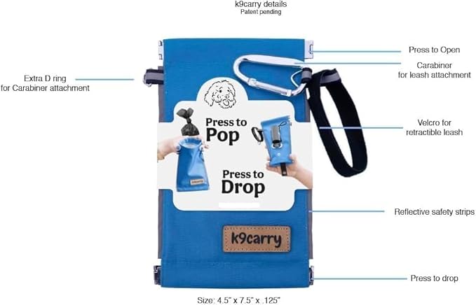 Poop Bag Holders for Leashes with Dog Poop Bags Rolls Biodegradable - Puppy Essentials & Litter Supplies - Durable Dispenser & Leak-Proof Pet Bags, Walking Parks Doggy Accessories Boy Girl Rose Tail