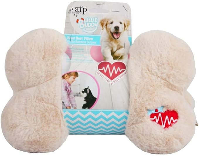 ALL FOR PAWS Puppy Heartbeating Pillow Dog Crate Training Snuggle Toys Dog Pillow Sleep Aid Plush Toy, Stress Relief and Comfort New Puppy