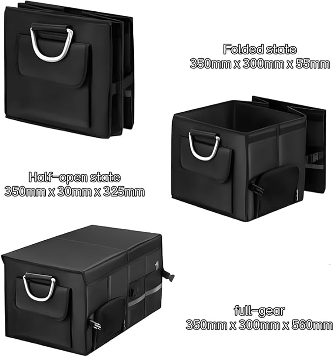 Oxford Material Car Trunk Storage Box Multifunctional Organizer Waterproof and Stain-Resistant Foldable Multi-Compartment Design with Handle for Car Trunk Storage Camping Gear Box Daily Storage.