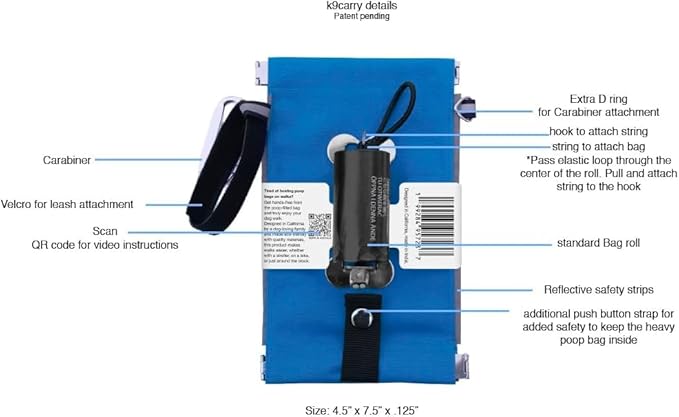 Poop Bag Holders for Leashes with Dog Poop Bags Rolls Biodegradable - Puppy Essentials & Litter Supplies - Durable Dispenser & Leak-Proof Pet Bags, Walking Parks Doggy Accessories Boy Girl Shadow Paw