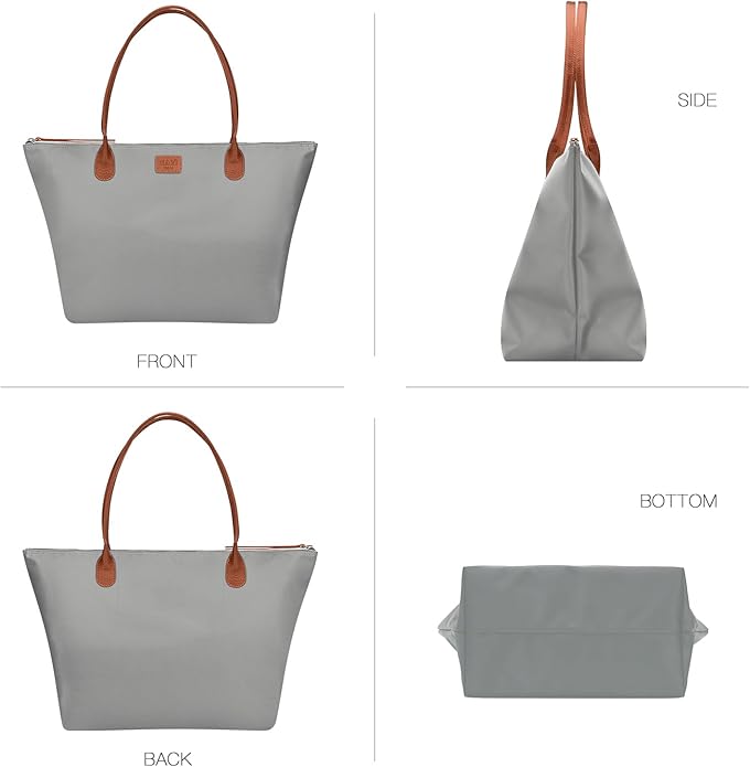 Nylon Tote Bag for Women, Large Foldable Weekend Hobo Purses for Women, Shoulder Tote Handbags with Zipper | Nylon, Large, Foldable, Weekend, Tote, with Zipper