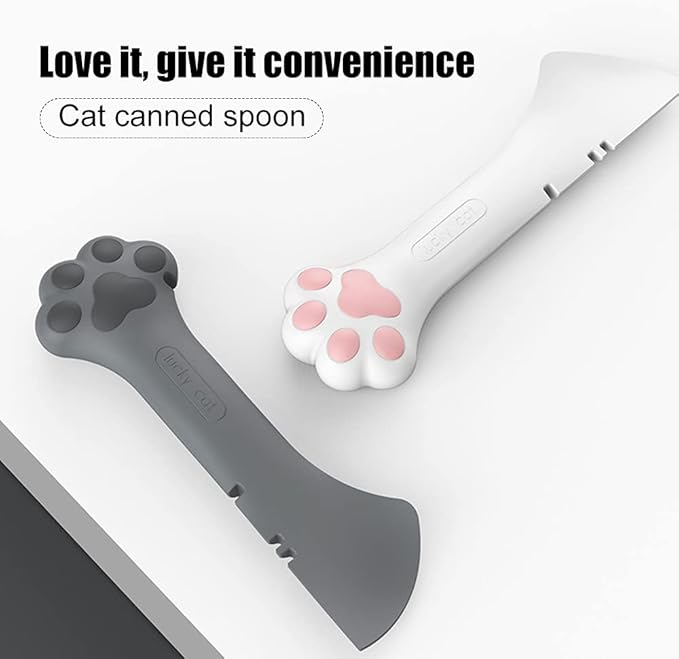 mwellewm 6Pcs Pet Food Can Supplies Set 2 Pcs Universal Silicone Can Covers Cat Can Lids 2Pcs Multifuctional Mini Spatula Pet Can Opener and 2Pcs Dog Spoons for Pets Dogs Cats Feeding Can