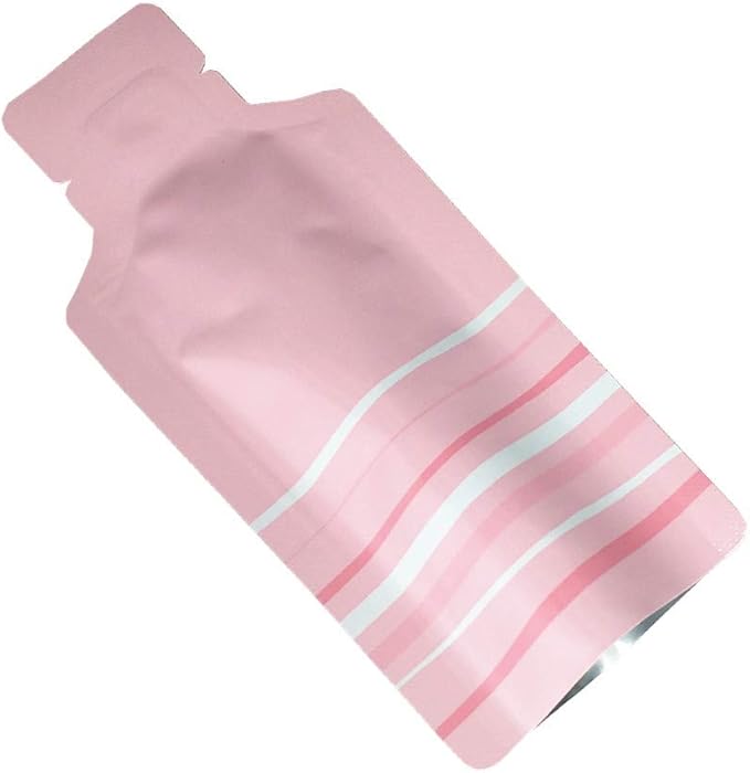 PABCK 100 Pcs Disposable Open Up Mylar Storage Bags Cosmetic Shampoo Liquid Containers Sample Pouch Heat Seal Foil Bag Travel Use Packets for Toiletries Skincare Lotion (Pink, 2.36x4.72 inch)