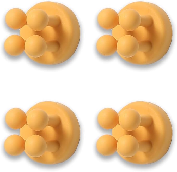 Silicone Toothbrush Holders for Bathrooms - 4 Pcs Yellow Wall Mounted Shower Razor Holder