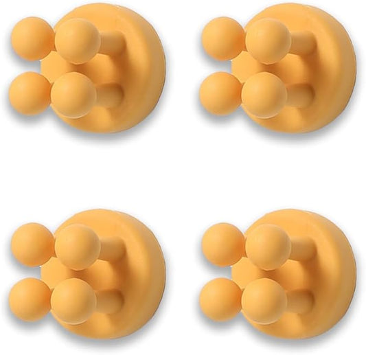 Silicone Toothbrush Holders for Bathrooms - 4 Pcs Yellow Wall Mounted Shower Razor Holder