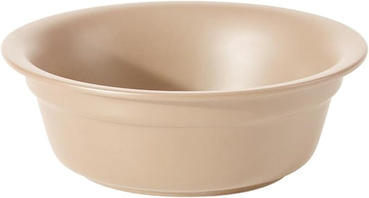Ceramic 8.7inch Dog Bowl for Large Dogs, Basic 4 Cup Food or 37oz Water Bowl for Replacement, Wide Opening Rounded Edge(Single Bowls, Oat Beige)