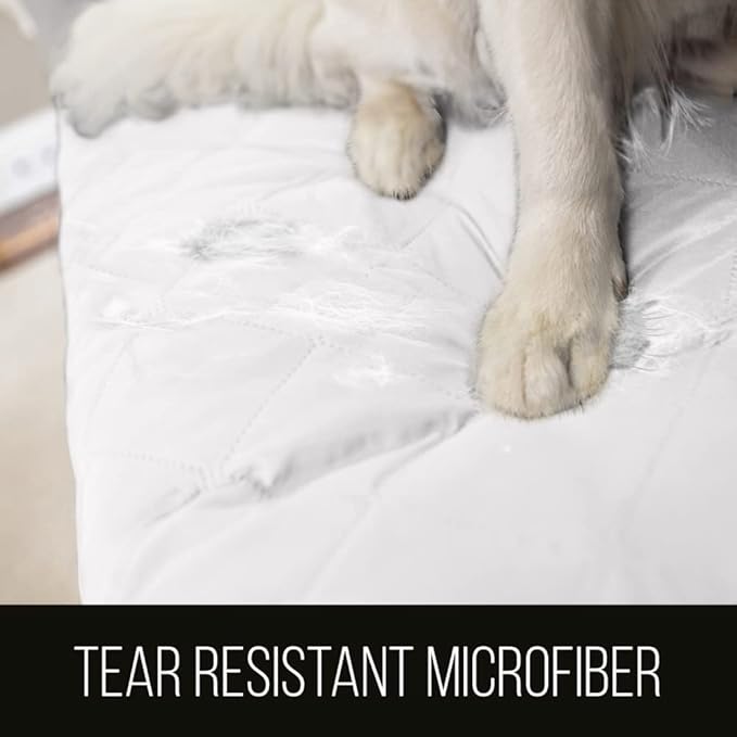 Sofa Shield Couch Slip Covers for Dogs, Reversible Furniture Protector with Strap, Stain and Tear Resistant Cushion Cover, 70 inch Seat, Machine Washable Slipcover Pets, Cats, White