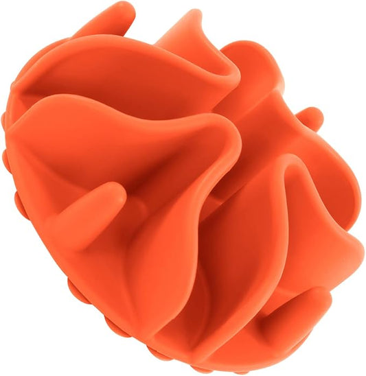 Jaoul Slow Feeder Dog Bowls Insert, Puzzle Slow Feeder Insert with 21 Octopus Suction Cups for Small Breed Dog Food Bowls (4 inch, Orange)