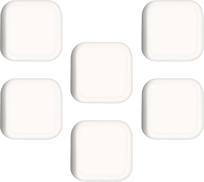 6 Pcs Square Door Stoppers Wall Protectors, Self Adhesive Door Stopper Silicone Bumper, Wall Guards Behind Door Handle Protector for Shower Bedroom Door Knob (White)