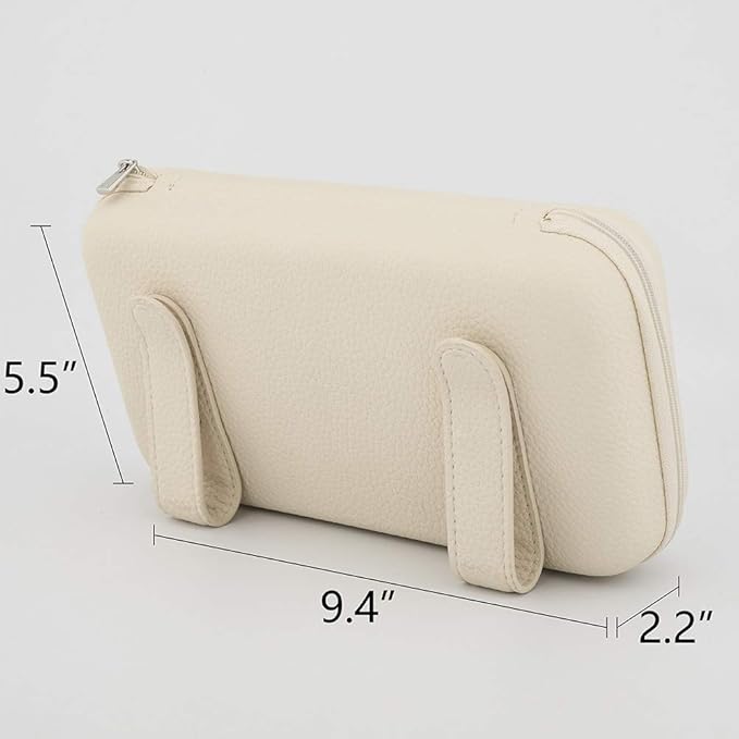 Car Tissue Holder - Sun Visor Napkin Holder, PU Leather Backseat Tissue Case for Vehicle (Beige)