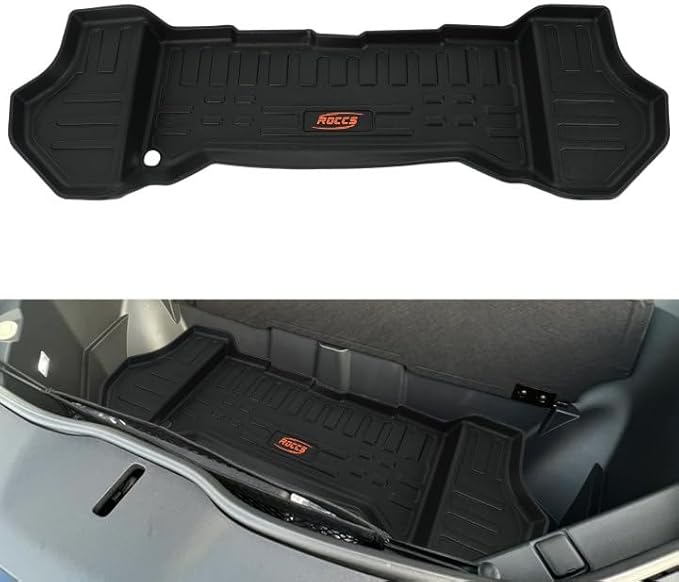 ROCCS Front Trunk Mat Fits for Rivian R1T/R1S Accessories 2022 2023 2024 All Weather TPE Frunk Mats Cargo Liners Trunk Mat with Lower Mat