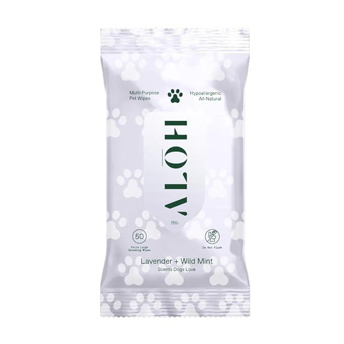 ALŌH Hypoallergenic | All-Natural | Multi-Purpose Pet Wipes. Lavender + Wild Mint 50ct Wipes