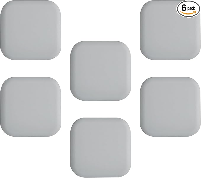 6 Pcs Square Door Stoppers Wall Protectors, Self Adhesive Door Stopper Silicone Bumper, Wall Guards Behind Door Handle Protector for Shower Bedroom Door Knob (Grey)