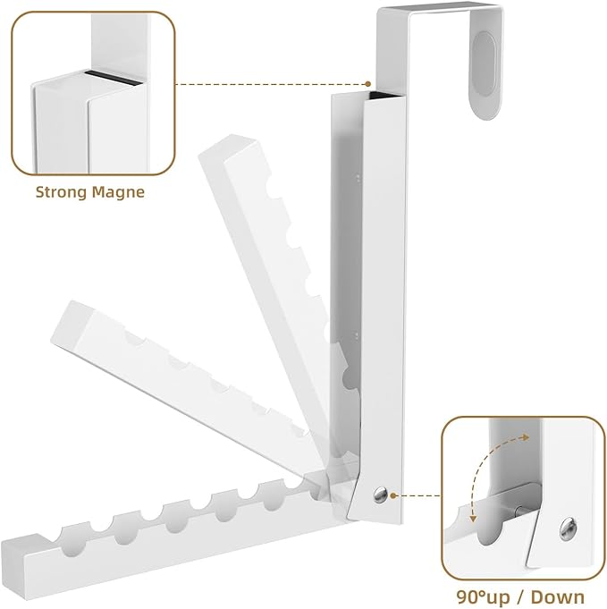2 Pack Over The Door Hanger, Folding Over The Door Drying Rack for Laundry, Over The Door Clothes Hanger, Door Hanger for Clothing, Over The Door Hooks, Door Clothes Drying Rack,Portable,White