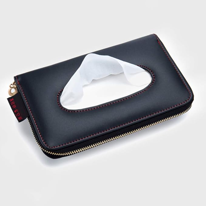 Car Tissue Holder, Car Visor Tissue Holder, Perfect Solid Color Auto Tissue Box, Tissue case Holder for car (Black)