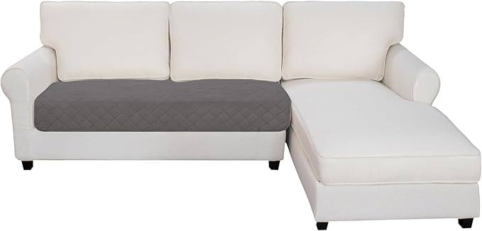 Easy-Going Sectional Couch Covers for Dogs L Shape Sofa Cover Reversible Sofa Slipcover Chaise Lounge Cover Furniture Protector Cover for Pets Dog Cat (30 x 50 inches, Gray/Light Gray)