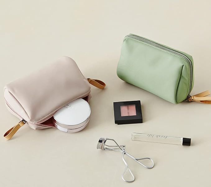 Small Makeup Bag for Purse, Makeup Pouch Small Cosmetic Bag Mini Portable Handbag for Women and Girls (Rouge Pink)