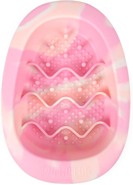 CHEWFFON Interactive Dog & Cat Lick Mat Bowls, BPA-Free Silicone Dog Slow Feeder with Suction Cups, Non Slip Bowl for Dogs and Cats, Reduces Boredom and Anxiety, Dishwasher Safe, Cotton Candy Small