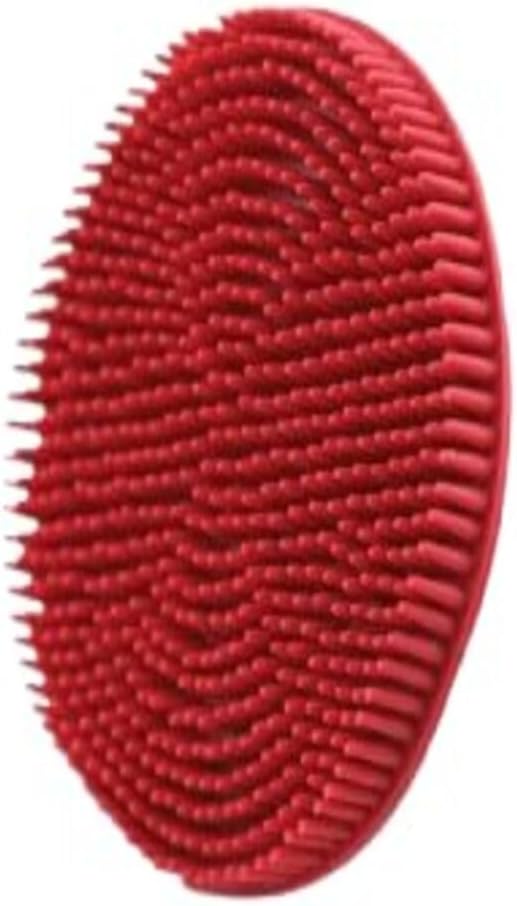 Paw Brothers Soft Rubber Curry Brush Dogs, Small Short Hair Dogs and Cats, Dog Bath Brush, Reduce Shedding, Gentle Bristles for Grooming, Massage and Stimulates Hair, Remove Loose Fur, Red, 2.8 Inch