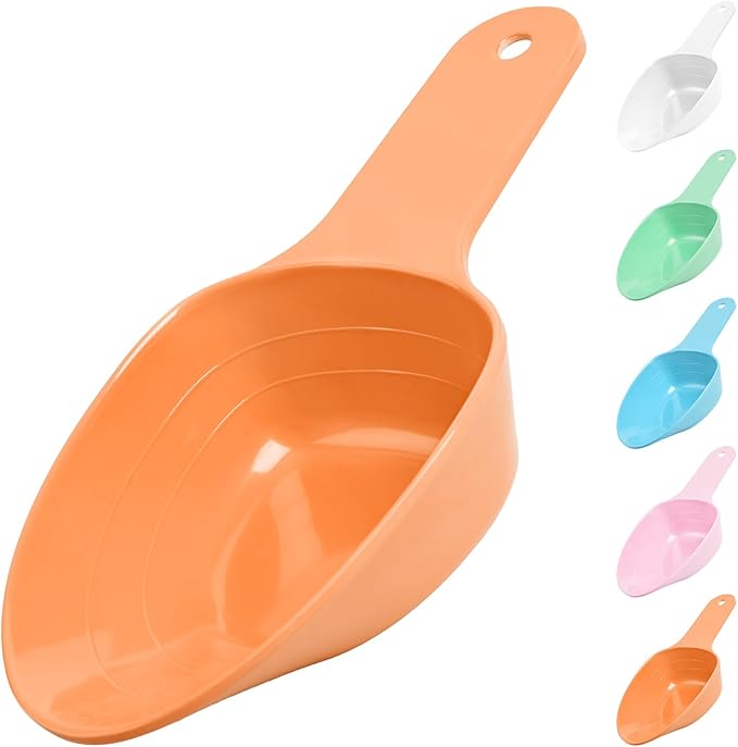 FURMYLOVE Dog Food Scoop-Melamine Pet Food Measuring Cup - 1 Cup 1/2 Cup 1/4 Cup Dog Cat Bird and Rabbit Food Feeding Scoop Dishwasher Safe - Orange