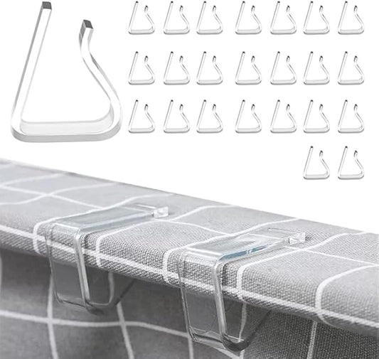 24 Pcs Clear Tablecloth Clips for Outdoor Table Cloth Clips for Keep Tablecloth from Sliding Transparent Plastic Cloth Clips for Camping Party Folding Thick Tables Wind Resistant Secure Table Cover L