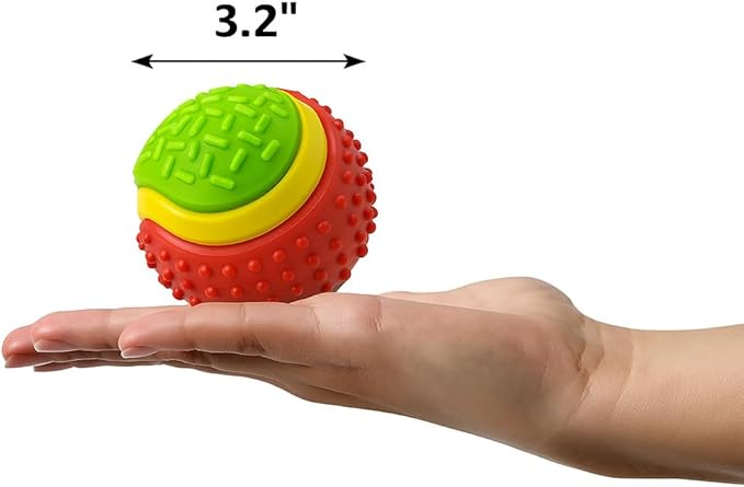 PetBox Soft Squeaky Rubber Toy Ball with Rattle Noise for Dogs - 3.2" Diameter
