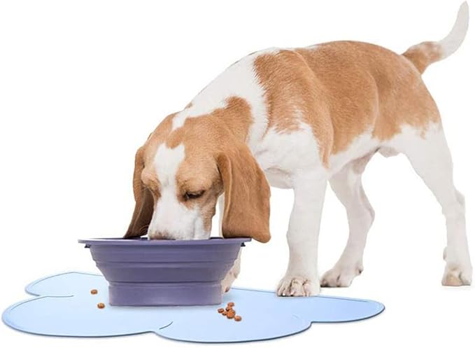 JiangYanus Dog Food Mat, Waterproof Dog Bowl Mat, Silicone Pet Feeding Mat for Food and Water Bowls, Nonslip Cats and Dogs Food Placemat Tray, Raised Edges to Prevent Water Spills on Floors