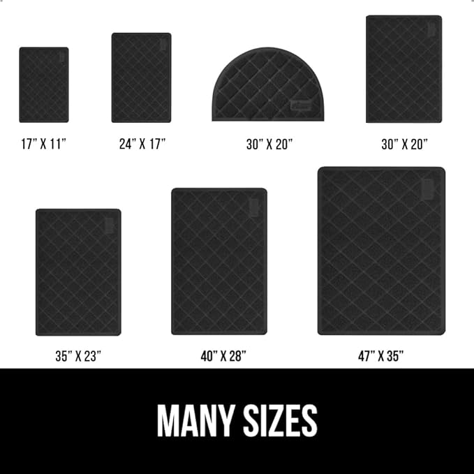 GORILLA GRIP Cat Litter Box Mat, Water Resistant, US Designed Kitty Litter Trapping Mats, Easy to Clean, Scatter Control, Less Mess and Clean Floors, Kitten Supplies for Indoor Cats, 24x17 Black