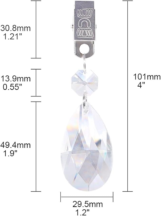 Swpeet Crystal Tablecloth Weights (10 Pcs) with Metal Clip Kit, Square Glass, Windproof, for Outdoor Picnic, Tablecloth Weights Heavy, All-Season, Modern Style
