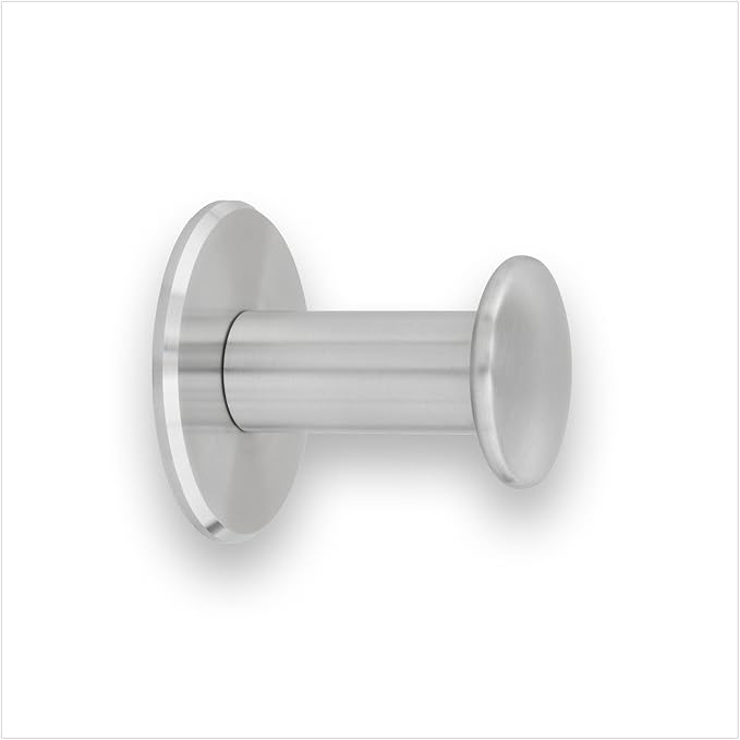 Evi Bathroom Hanger | Stainless Steel Wall Hanger | Satin matt Finish | for Hanging Clothes, Coats or Towels | Adhesive Towel Rail and/or Screw | 188DUALAM