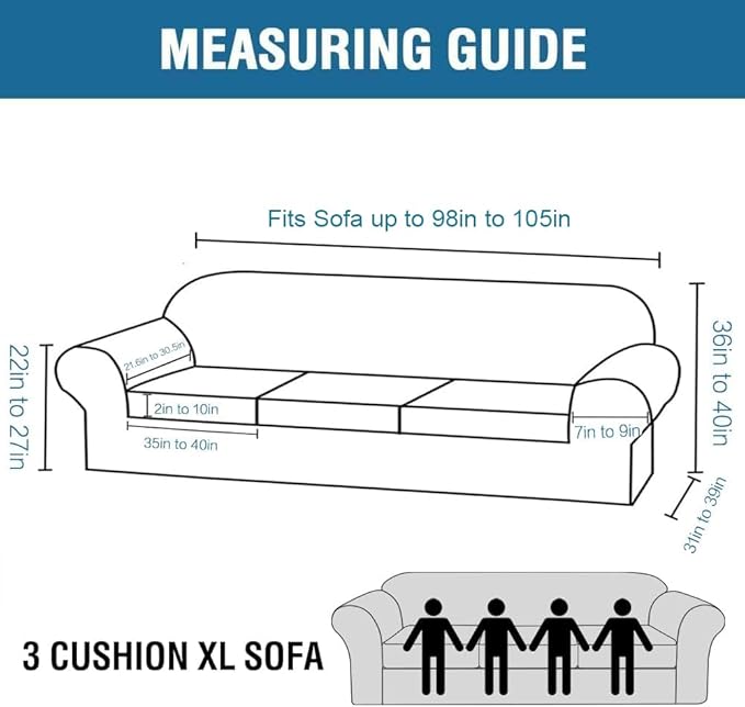 H.VERSAILTEX Modern Velvet Plush 4 Piece High Stretch Sofa Slipcover Furniture Protector Form Fit Velvet Extra Large Sofa Cover for 3 Cushion Couch Width Up to 105 Inch (XL Sofa, Olive)