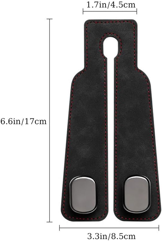 Car Hooks for Headrest,2PCS Car Seat Back Storage Hook for Headrest,Car Seat Multifunctional Bag Hook,Car Hooks for Purses,Bags,Handbags (Black)
