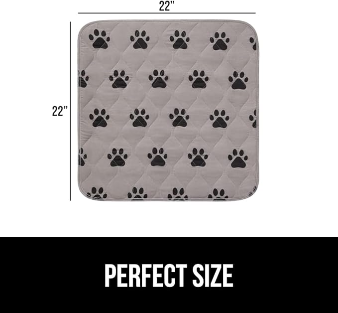 GORILLA GRIP Washable Puppy Pads, 22x22, Slip Resistant Dog Crate Mat, Waterproof Cloth Pee Pad for Training Puppies in Playpen, Reusable Pet Incontinence Blanket, Protects Sofa, Furniture, Floors