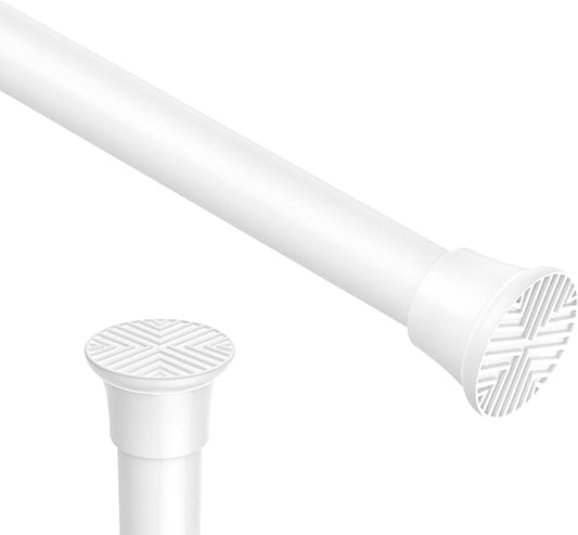 1pack Spring Tension Rods 18-36 Inch Adjustable White Small Tension Rod Extendable Short Curtain Rod Spring Loaded Curtain Rods Tension Rod for Closet,Kitchen