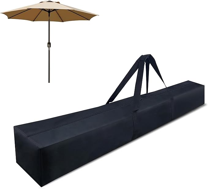 Heavy Duty Patio Umbrella Storage Bag Waterproof, 67”X8”X8” Portable Outdoor Umbrella Carrying Bag with Durable Zippers for Poolside Deck Table Cantilever Umbrella, Black