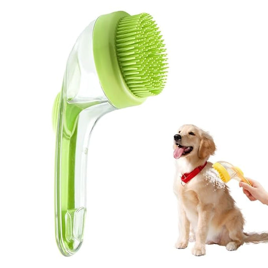 Dog Bath Brush, Pet Grooming Massage Scrubber for Long and Short Hair, 2025 Model (green)