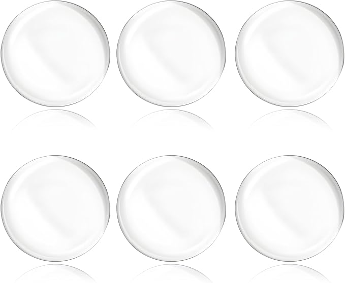 6 Pcs Round Door Stoppers Wall Protectors, Self Adhesive Door Stopper Silicone Bumper, Wall Guards Behind Door Handle Protector for Shower Bedroom Door Knob (Clear)