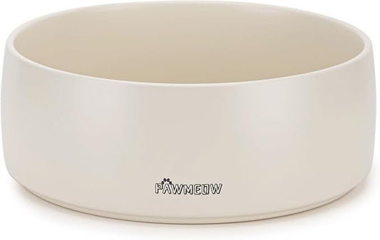 Ceramic Dog Bowls,8 Inch Large Ceramic Dog Bowl,Spill Proof, Heavy Modern Pet Feeding Bowl for Medium-Sized Dogs and Large Breed(64 oz) Beige