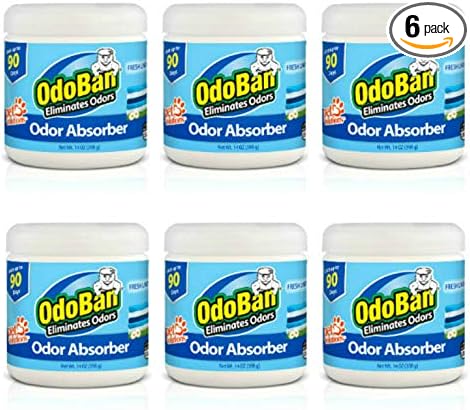 OdoBan Solid Odor Absorber Eliminator for Home and Small Spaces, Fresh Linen Scent, 14 Ounces Each, 6-Pack