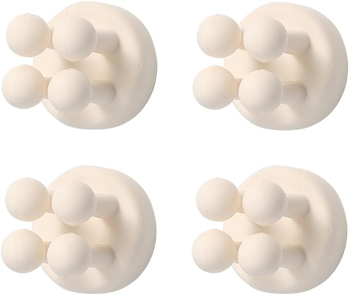 Toothbrush Holders Silicone Toothbrush Holders for Bathrooms Razor Holder for Shower Tooth Brushing Holder Wall Mount Bathroom Toothbrush Holder Wall Mounted Shower Razor Holder for Wall 4 Pcs White